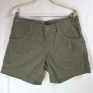 Kuhl Kontra‎ Shorts Womens 4 Grey Olive Stretch 6" Inseam Hiking Outdoor Utility